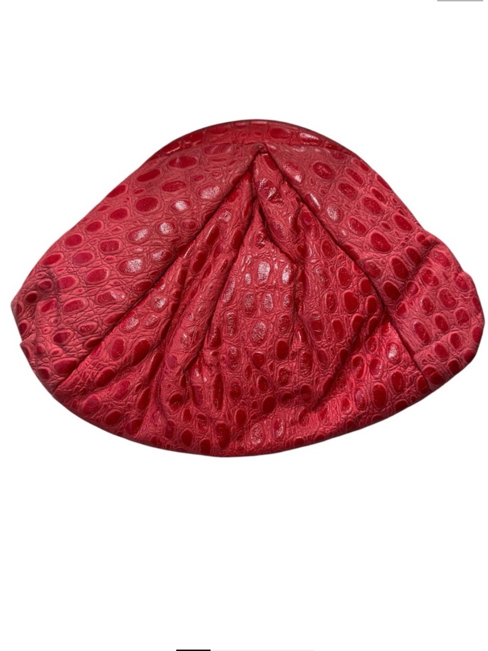 Gorgeous Vintage Red Leather Puff Clutch
